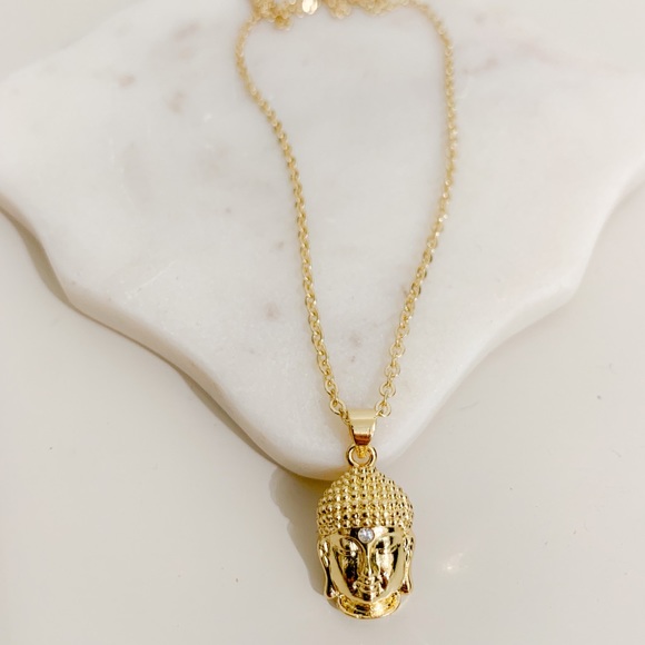 Buddha Head Necklace | 14k Gold Filled - Picture 5 of 10